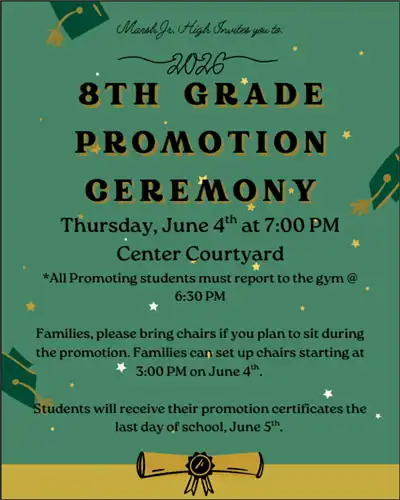 8th grade promotion ceremony information