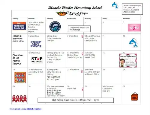 October calendar