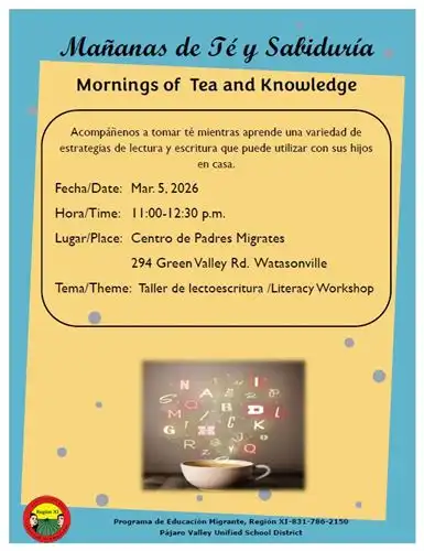 Mañanas de te y sabiduria flyer