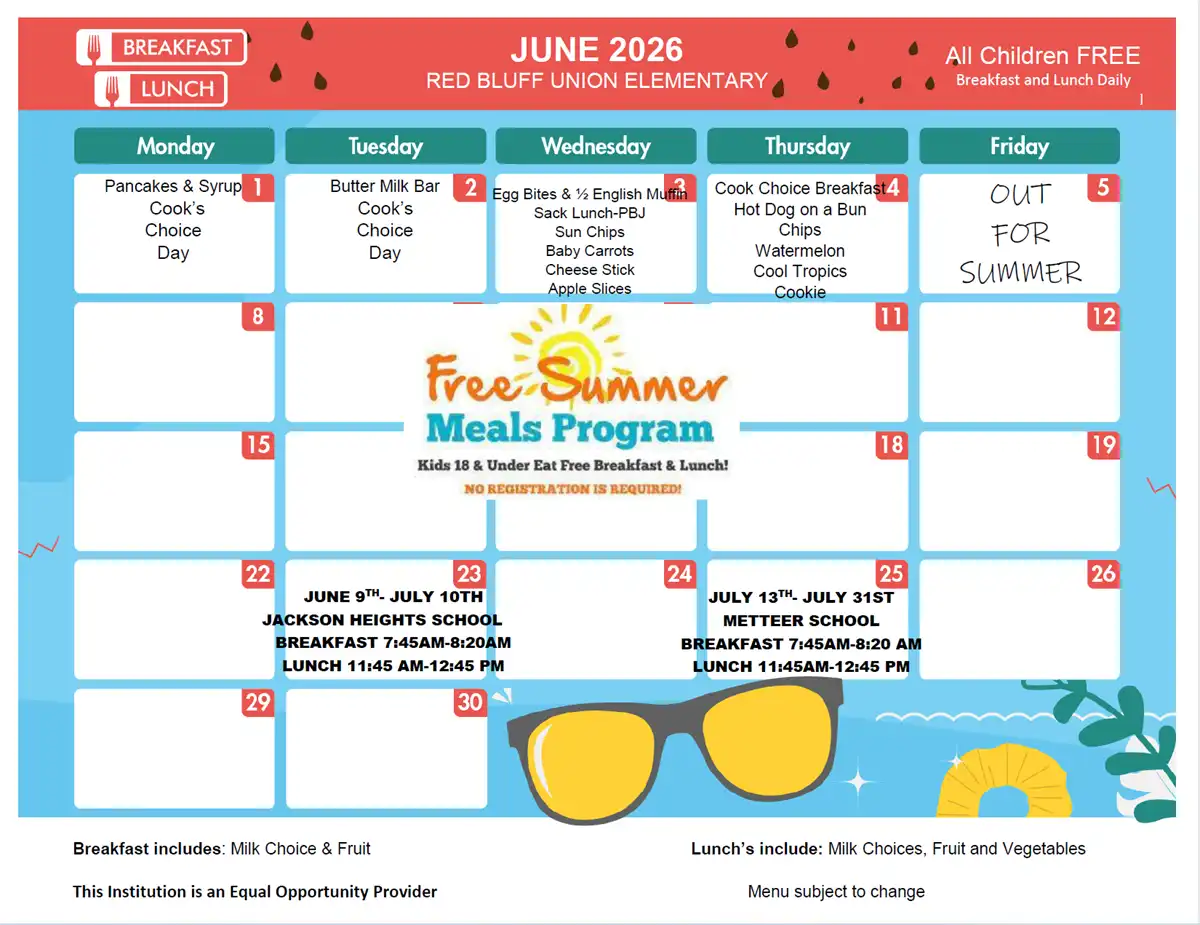 June 2026 Menu