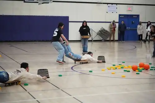 Students playing Hungry Hippo