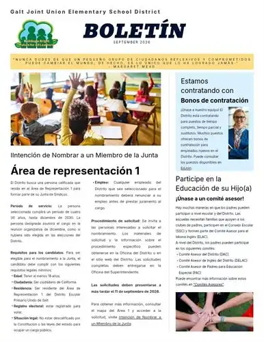 September 2026 Spanish Newsletter page 1