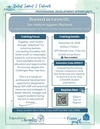 Flyer for Rooted in Growth Training - FYS and EHCY