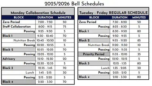 regular bell schedules