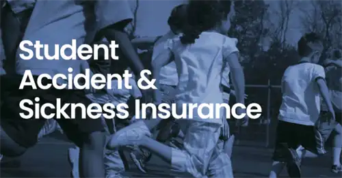 young children running with the words Student Accident & Sickness Insurance over