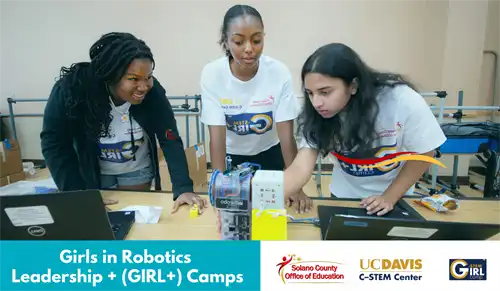 GIRL Camp girls with robots