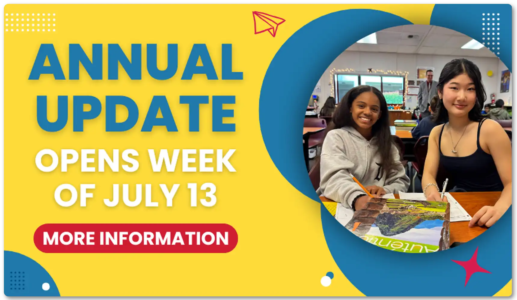 Annual Update Opens the Week of July 13 - Click for more information