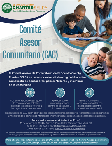 Image of the CAC Flyer in Spanish