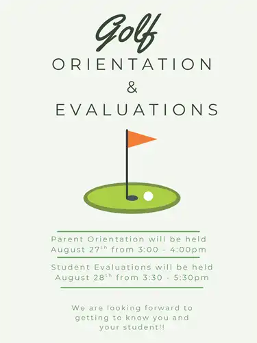 Flier with information about Golf