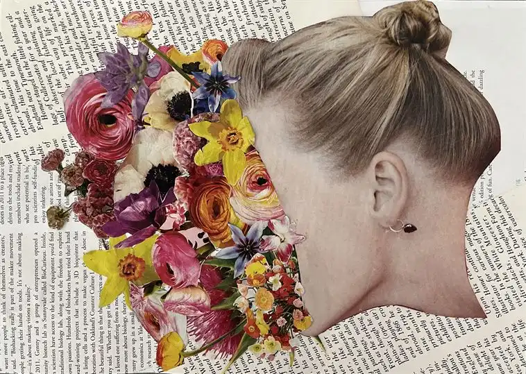 Art Boom Face in flowers