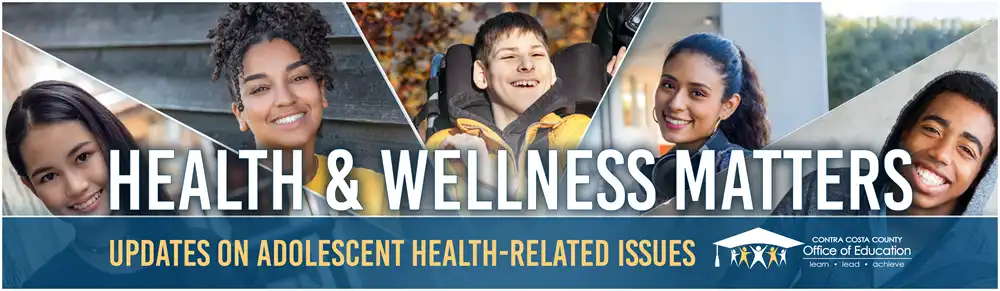 banner split into 5 sections each with a young person's face