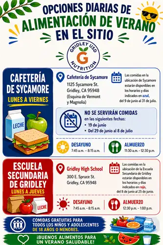 Spanish summer on site meal info