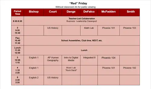 Red Rotating Fridays