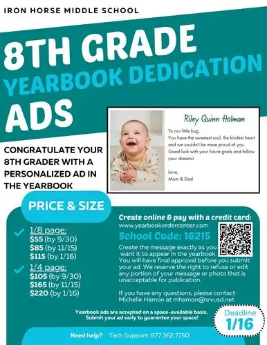 8th Grade Yearbook Ads 2027