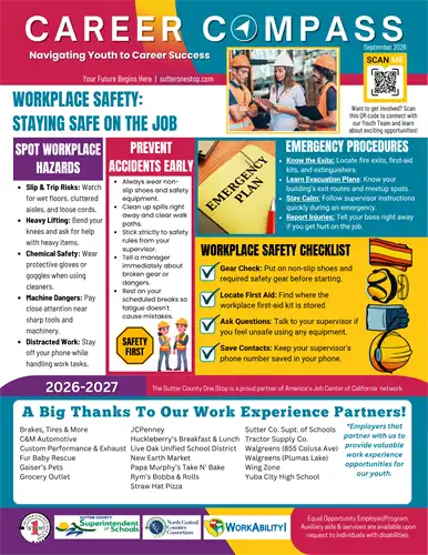 A multi-colored document and the words "Career Compass Newsletter".