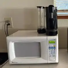 microwave and k-cup coffee maker