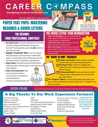 Hands pointing to a resume, a cartoon image of a person holding a resume, and a clipboard with a checklist attached to it. 