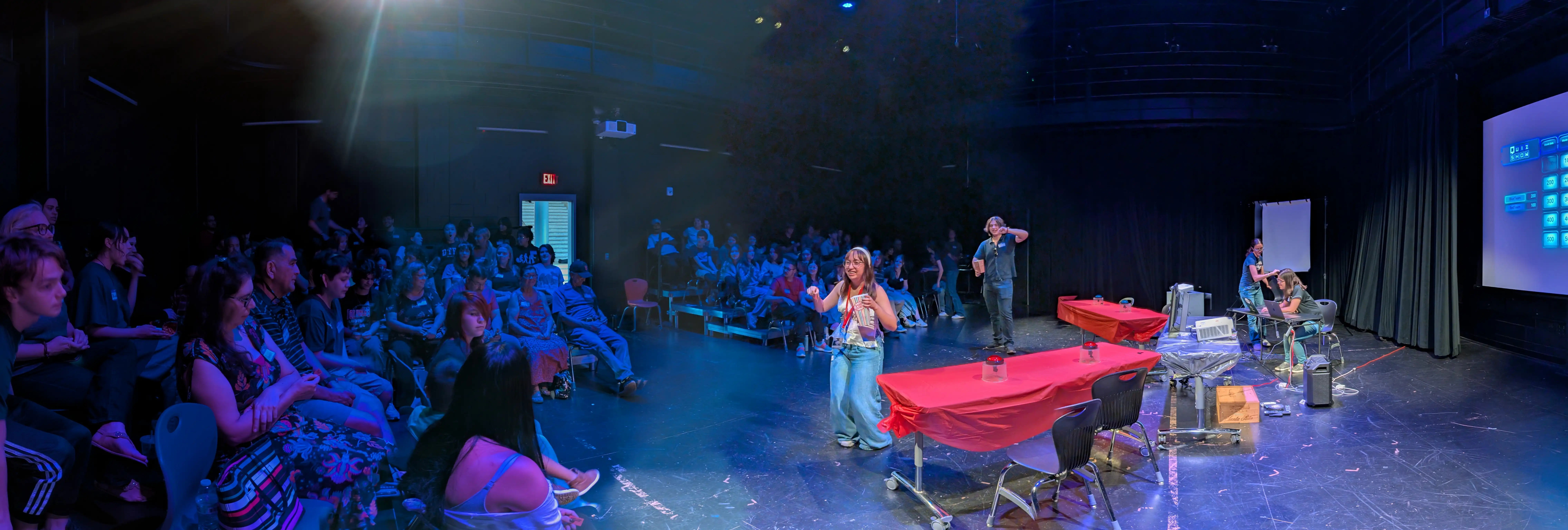 students on stage