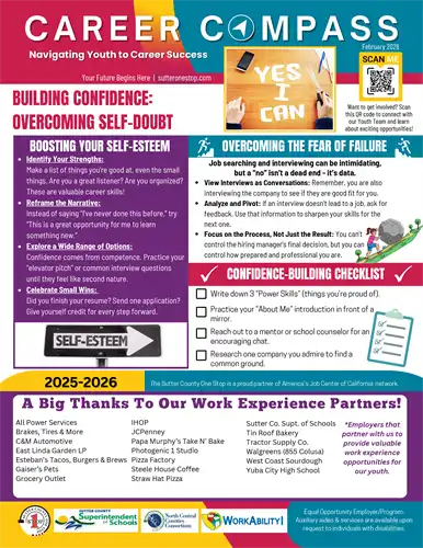 Multi colors and the words career compass with a compass image