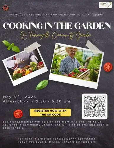 Cooking in the Garden Spring Field Trip Flyer - English