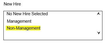 A screenshot of a form with a list of items to select