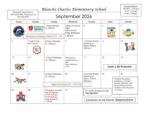 Calendario Septiembre