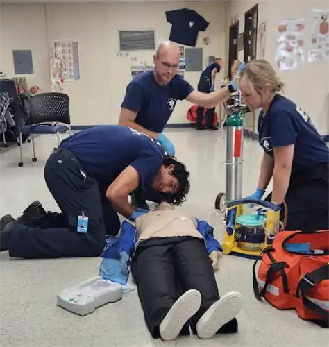 EMT students get hands on experience in the classroom setting