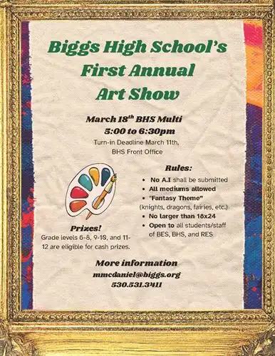 Poster advertising Art Contest and show