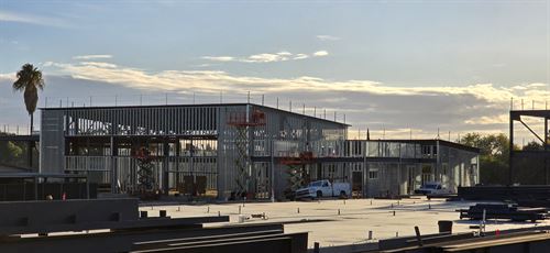 Framing construction progress