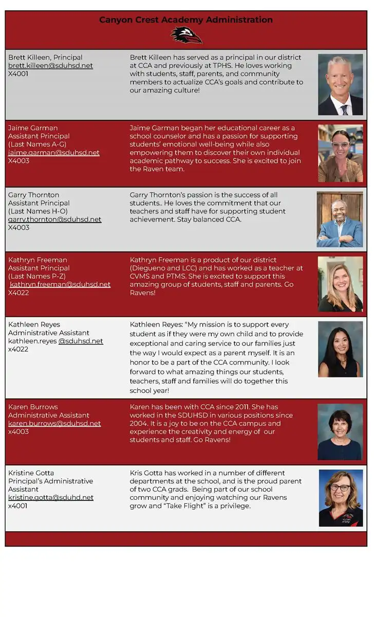 CCA Administration and Support Staff
