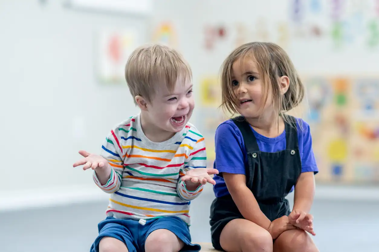 two kids talking