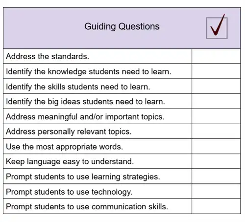Guiding Questions Checklist