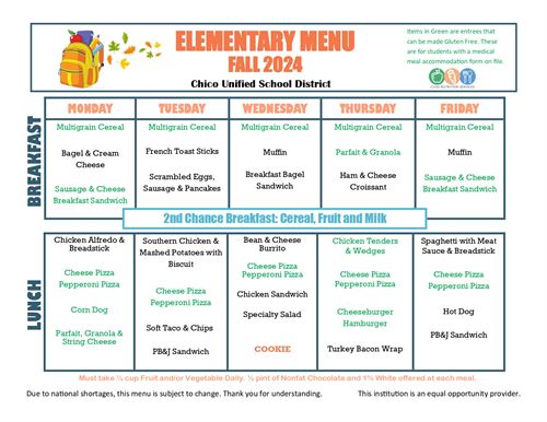Fall Menu