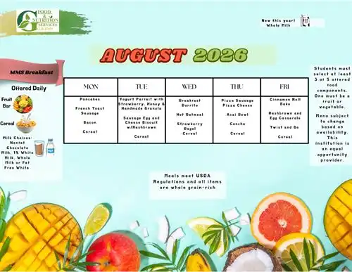 AUGUST MENU
