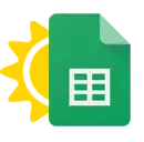 google sheets and sun icon