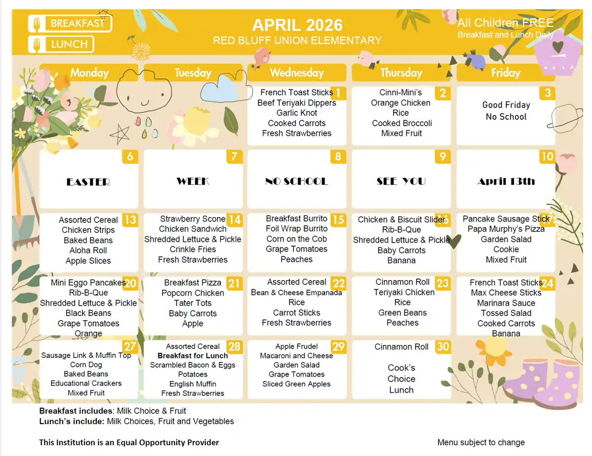 April Menu
