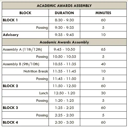 Academic Awards assembly