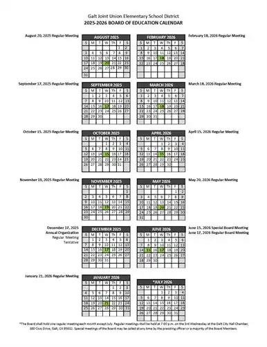 2025-26 Board Calendar