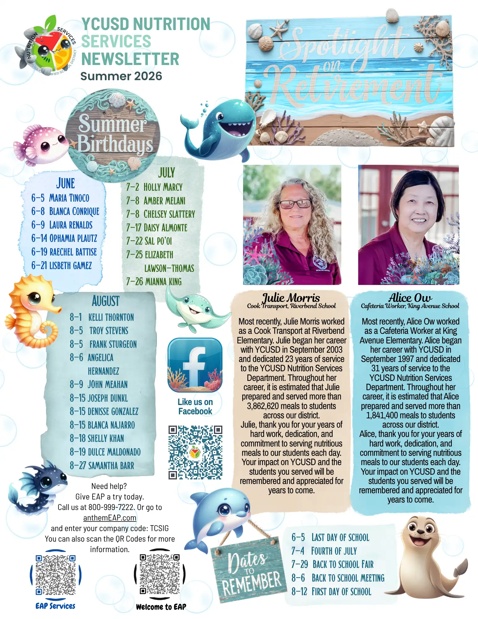 Summer 2026 YCUSD Nutrition Services Newsletter