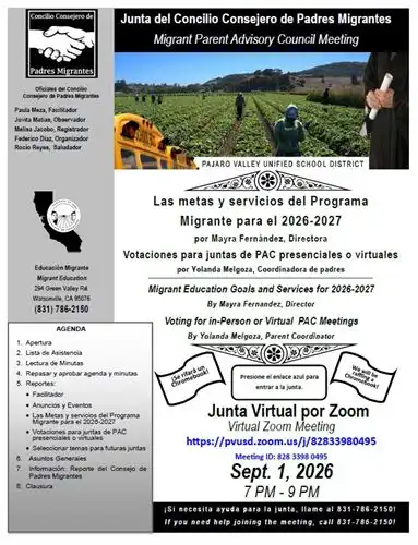 Flyer for PAC Meeting September 2026